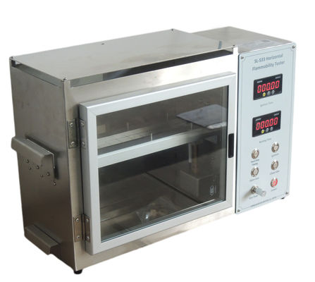 Comprobador de inflamabilidad horizontal con boquilla de fuego de 9,5 mm, máquina de prueba de inflamabilidad FMVSS 302